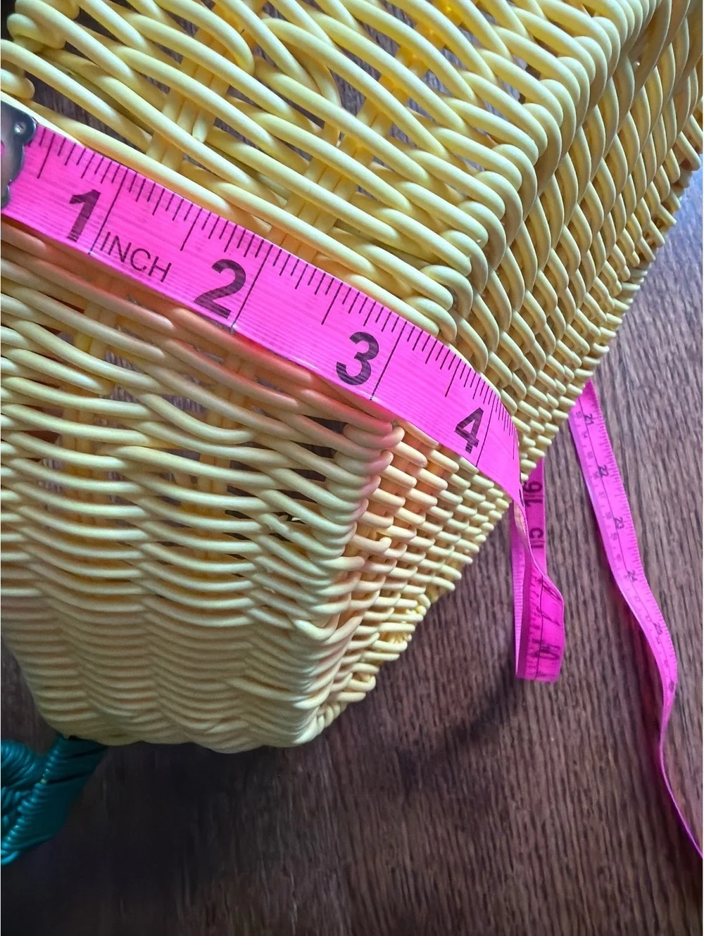 Lemon-Shaped Basket with Green Leaf Accent